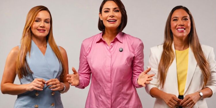 Ao lado de Carol Morais e Nayana Pontes, Michelle Bolsonaro pede voto para Efraim