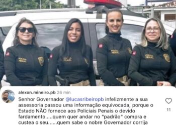 Crise no Governo da Paraíba: Lucas Ribeiro é obrigado a apagar publicação sobre fardamento dos Policiais Penais